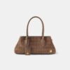 BOLSO DE HOMBRO DE GAMUZA CON ESTAMPADO DE COCODRILO «HONEY 40» PARA MUJER