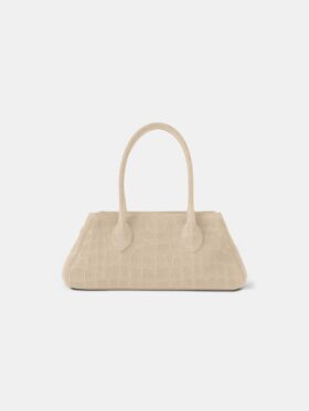 BOLSO DE HOMBRO DE GAMUZA CON ESTAMPADO DE COCODRILO «HONEY 40» PARA MUJER