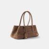 BOLSO DE HOMBRO DE GAMUZA CON ESTAMPADO DE COCODRILO «HONEY 40» PARA MUJER