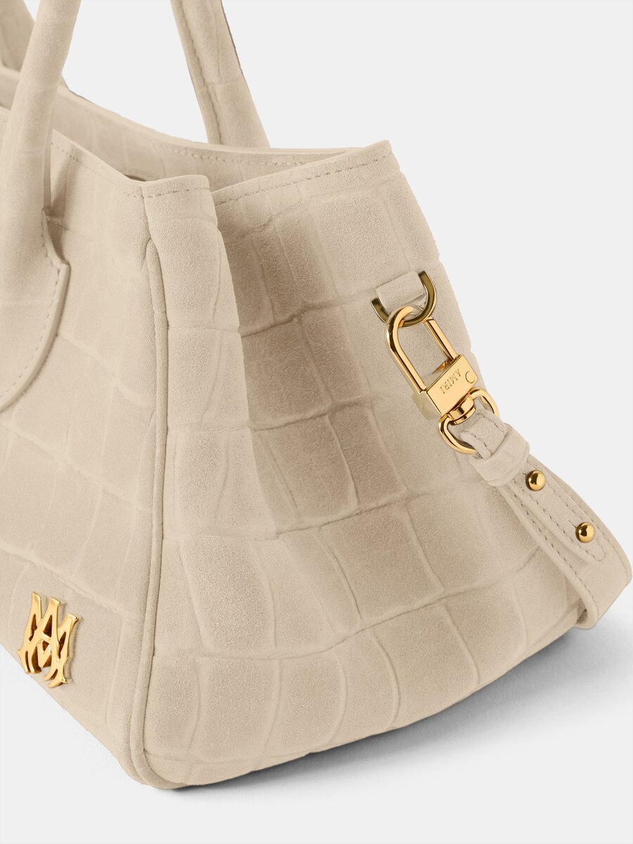 BOLSO DE HOMBRO DE GAMUZA CON ESTAMPADO DE COCODRILO «HONEY 40» PARA MUJER