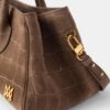 BOLSO DE HOMBRO DE GAMUZA CON ESTAMPADO DE COCODRILO «HONEY 40» PARA MUJER