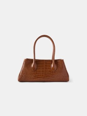BOLSO DE HOMBRO EMBOSSED CROC HONEY 40 PARA MUJER