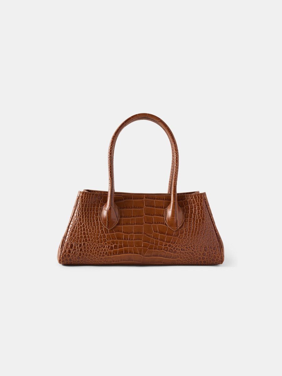BOLSO DE HOMBRO EMBOSSED CROC HONEY 40 PARA MUJER