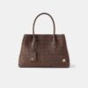 BOLSO TOTE DE GAMUZA CON ESTAMPADO DE COCODRILO «HONEY 40» PARA MUJER