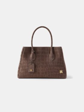 BOLSO TOTE DE GAMUZA CON ESTAMPADO DE COCODRILO «HONEY 40» PARA MUJER