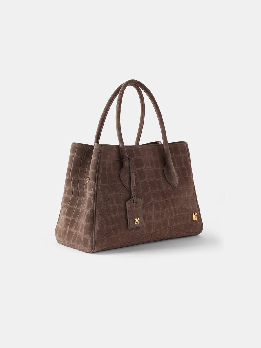 BOLSO TOTE DE GAMUZA CON ESTAMPADO DE COCODRILO «HONEY 40» PARA MUJER
