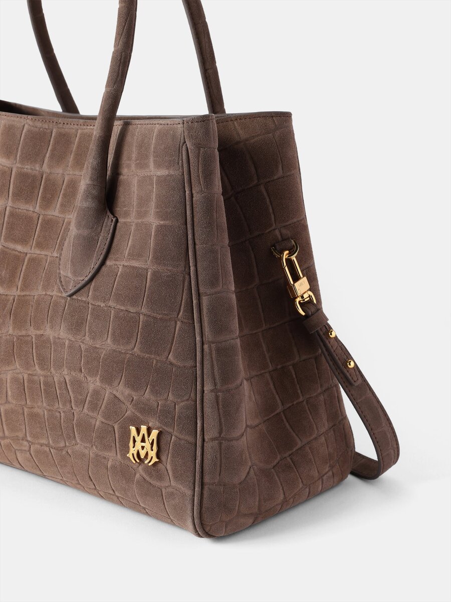 BOLSO TOTE DE GAMUZA CON ESTAMPADO DE COCODRILO «HONEY 40» PARA MUJER