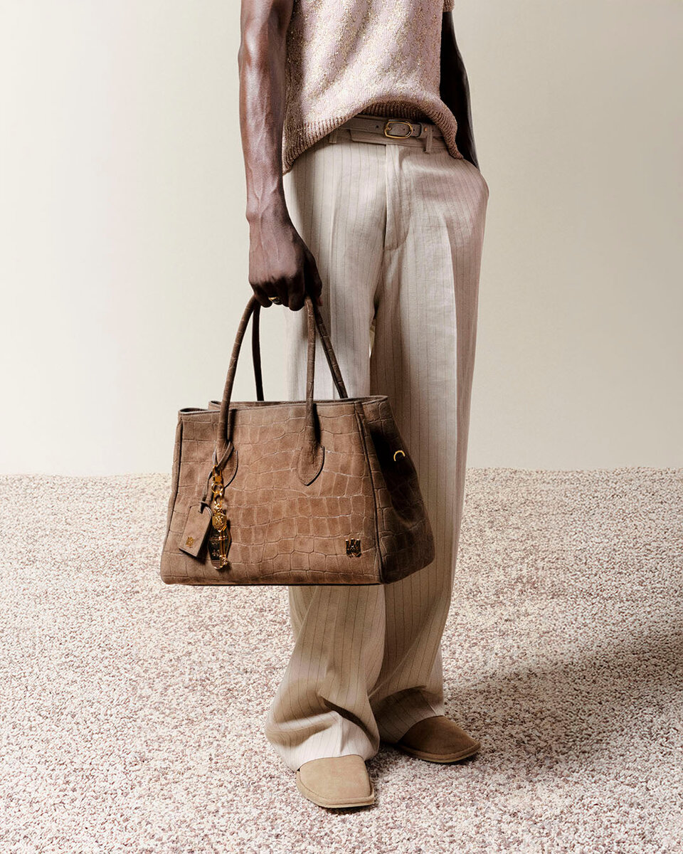BOLSO TOTE DE GAMUZA CON ESTAMPADO DE COCODRILO «HONEY 40» PARA MUJER