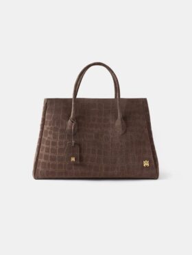 BOLSO TOTE SUEDE CROC HONEY 50