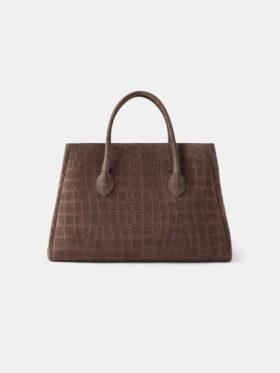 BOLSO TOTE SUEDE CROC HONEY 50