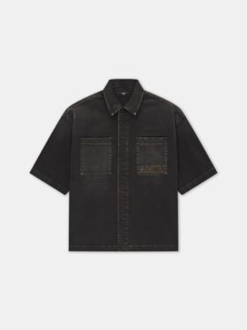 CAMISA AMIRI DE MANGA CORTA CON BOTONES A PRESIÓN Y LOGOTIPO 3D