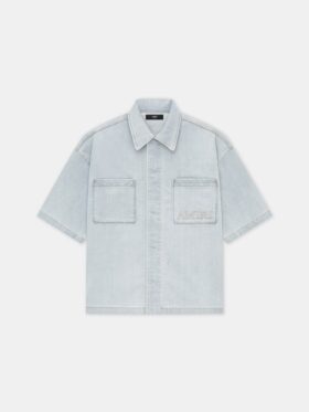 CAMISA AMIRI DE MANGA CORTA CON BOTONES A PRESIÓN Y LOGOTIPO 3D