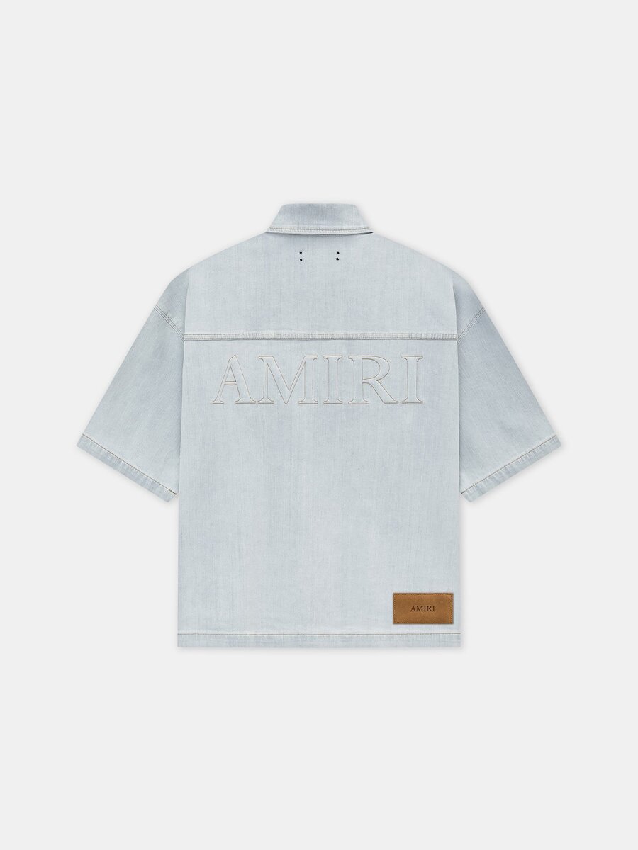 CAMISA AMIRI DE MANGA CORTA CON BOTONES A PRESIÓN Y LOGOTIPO 3D