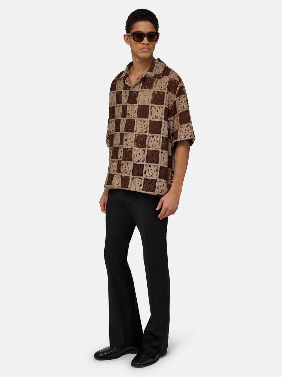 CAMISA DE CAMPAÑA OVERSIZE CON CUADROS MA QUAD