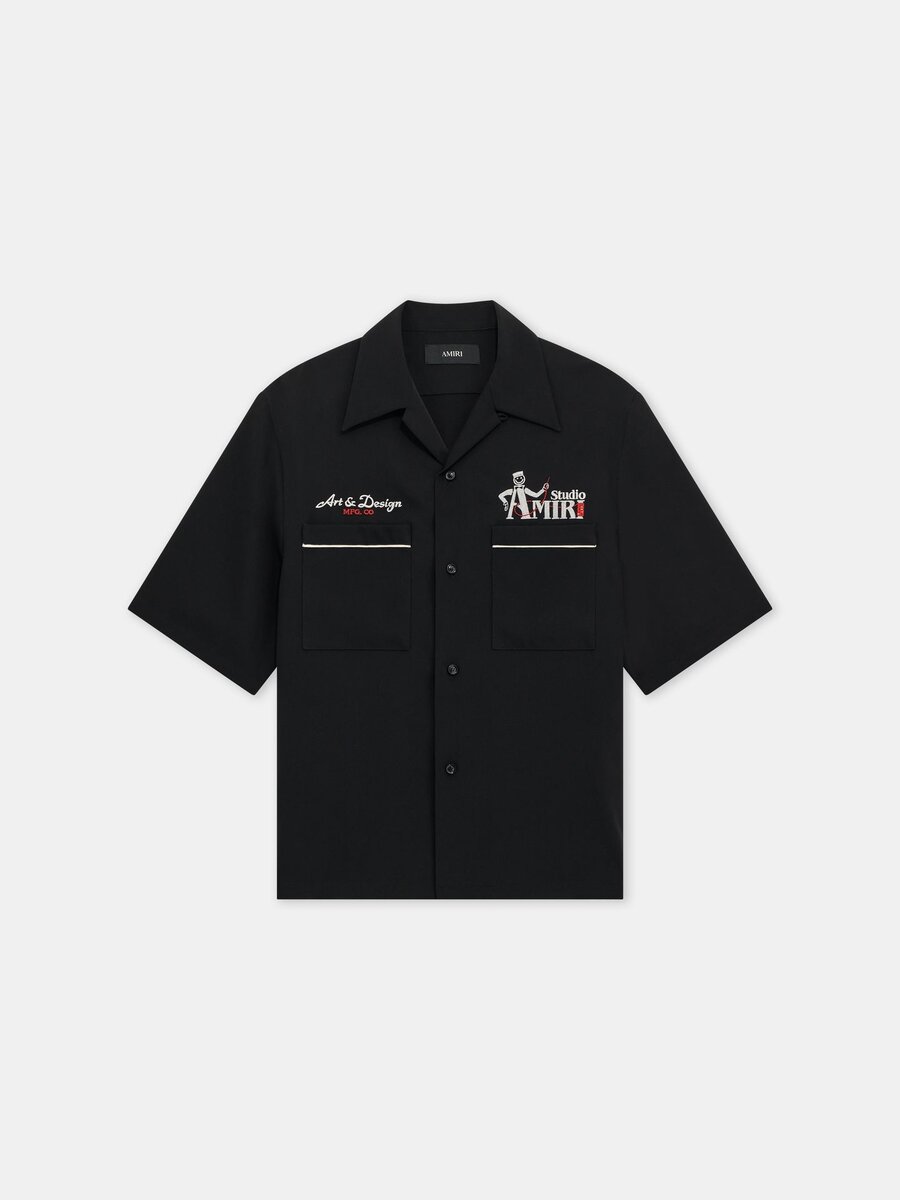 CAMISA DE CAMPAMENTO DE CREPÓN DE AMIRI STUDIO