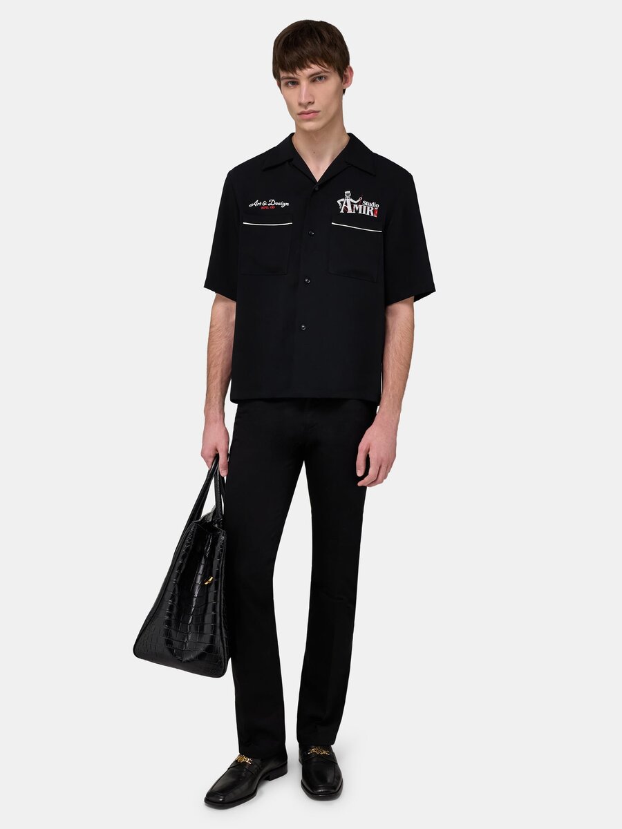 CAMISA DE CAMPAMENTO DE CREPÓN DE AMIRI STUDIO