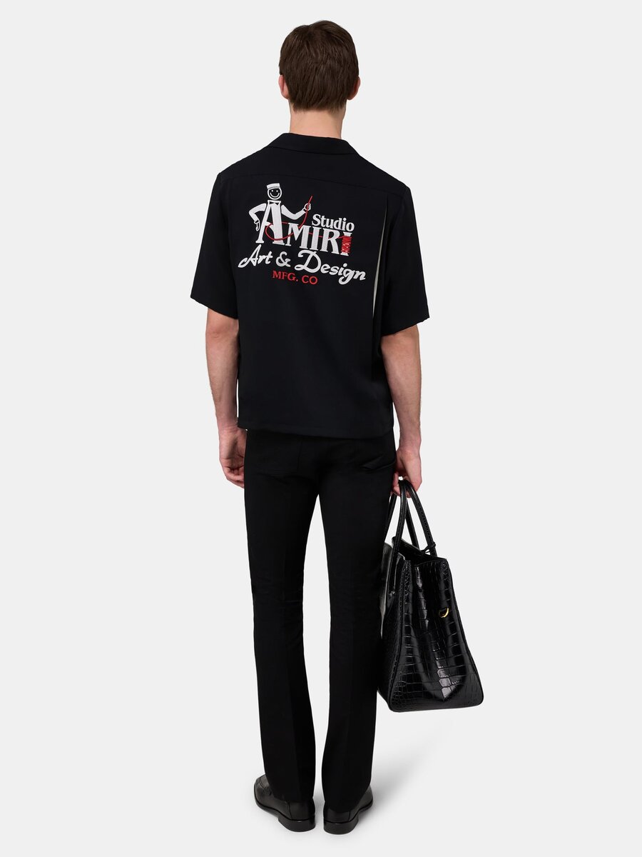 CAMISA DE CAMPAMENTO DE CREPÓN DE AMIRI STUDIO