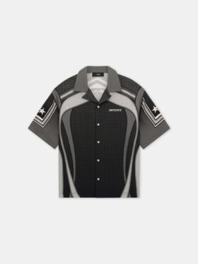 CAMISA DE CAMPAMENTO OVERSIZE CON PANELES DEPORTIVOS