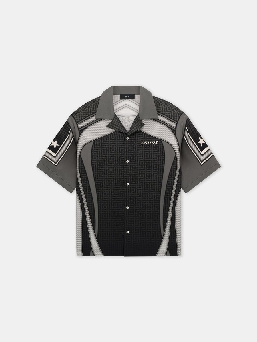 CAMISA DE CAMPAMENTO OVERSIZE CON PANELES DEPORTIVOS