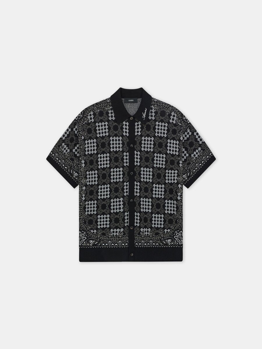 CAMISA DE MALLA CON ESTAMPADO DE CUADROS MA QUAD