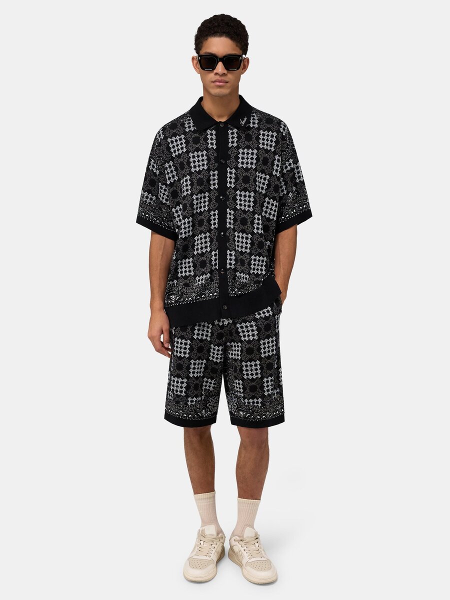 CAMISA DE MALLA CON ESTAMPADO DE CUADROS MA QUAD