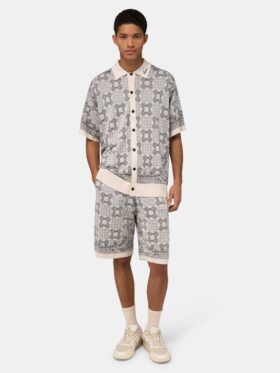CAMISA DE MALLA CON ESTAMPADO DE CUADROS MA QUAD