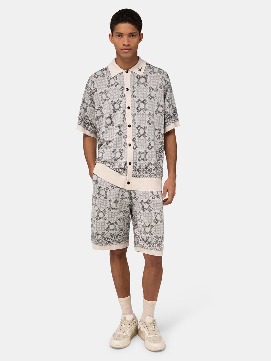CAMISA DE MALLA CON ESTAMPADO DE CUADROS MA QUAD