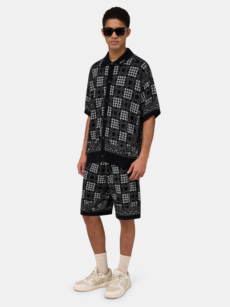 CAMISA DE MALLA CON ESTAMPADO DE CUADROS MA QUAD