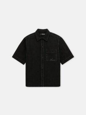 CAMISA DE VERANO DE LINO CON LOGOTIPO EN LETRA MANUSCRITA