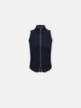 CAMISETA CON CREMALLERA DE DENIM SIN TRATAR AMIRI PARA MUJER