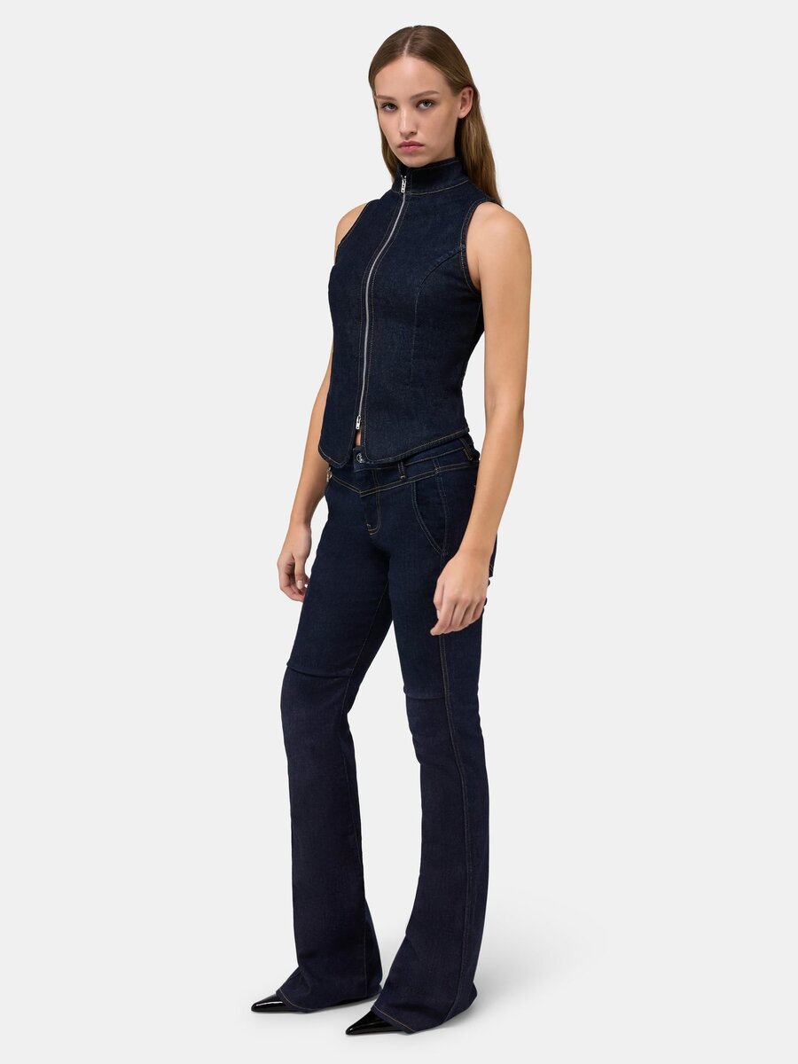 CAMISETA CON CREMALLERA DE DENIM SIN TRATAR AMIRI PARA MUJER