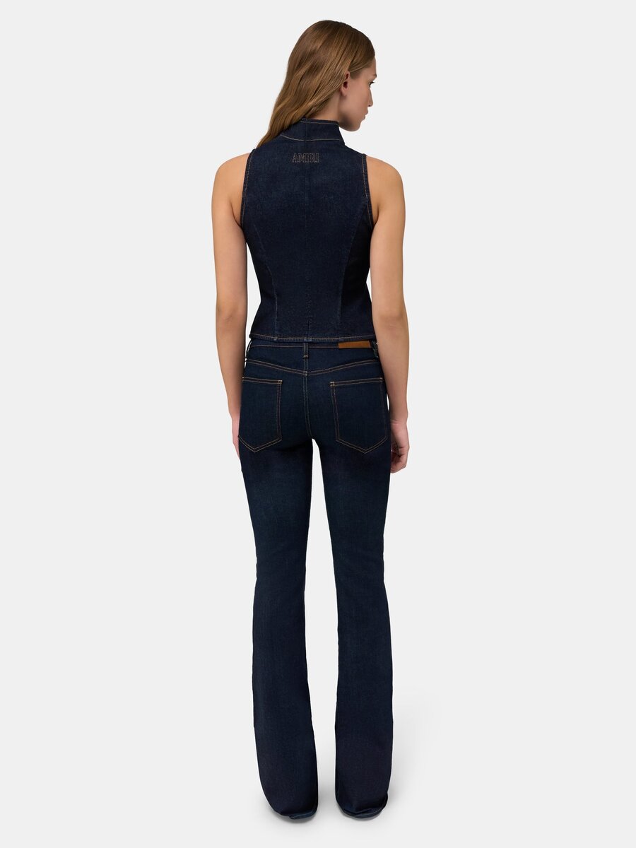CAMISETA CON CREMALLERA DE DENIM SIN TRATAR AMIRI PARA MUJER