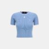 CAMISETA CORTA DE PUNTO ACANALADO MA PARA MUJER