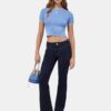 CAMISETA CORTA DE PUNTO ACANALADO MA PARA MUJER