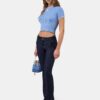 CAMISETA CORTA DE PUNTO ACANALADO MA PARA MUJER