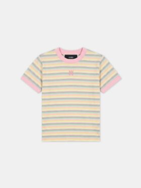CAMISETA DE NIÑOS CON RAYAS Y CUELLO RINGER