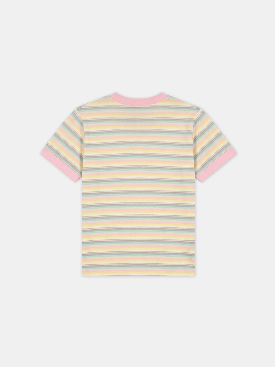 CAMISETA DE NIÑOS CON RAYAS Y CUELLO RINGER