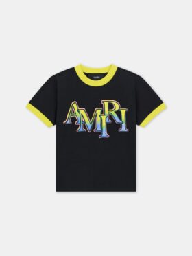 CAMISETA INFANTIL AMIRI CON CUELLO RINGER DESCALADO