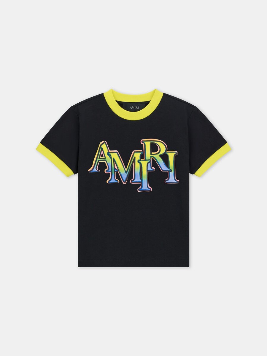 CAMISETA INFANTIL AMIRI CON CUELLO RINGER DESCALADO