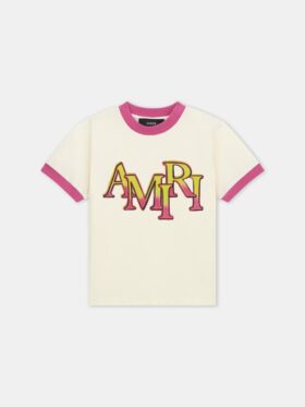 CAMISETA INFANTIL AMIRI CON CUELLO RINGER DESCALADO