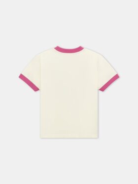 CAMISETA INFANTIL AMIRI CON CUELLO RINGER DESCALADO