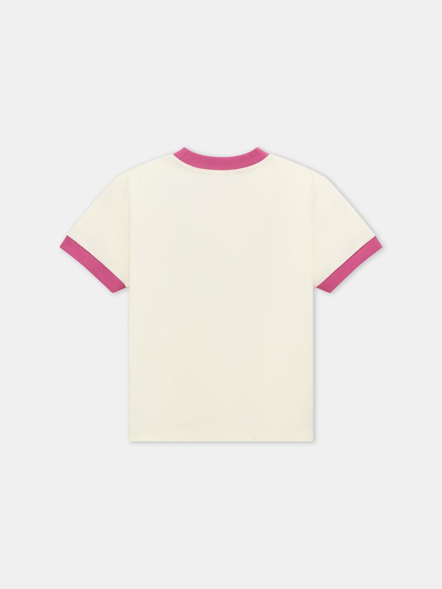 CAMISETA INFANTIL AMIRI CON CUELLO RINGER DESCALADO