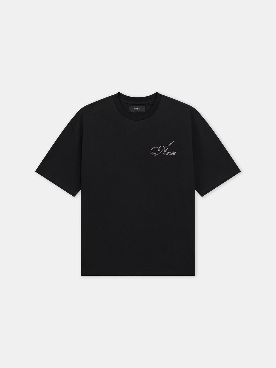 CAMISETA OVERSIZE CON LETRA CRYSTAL AMIRI