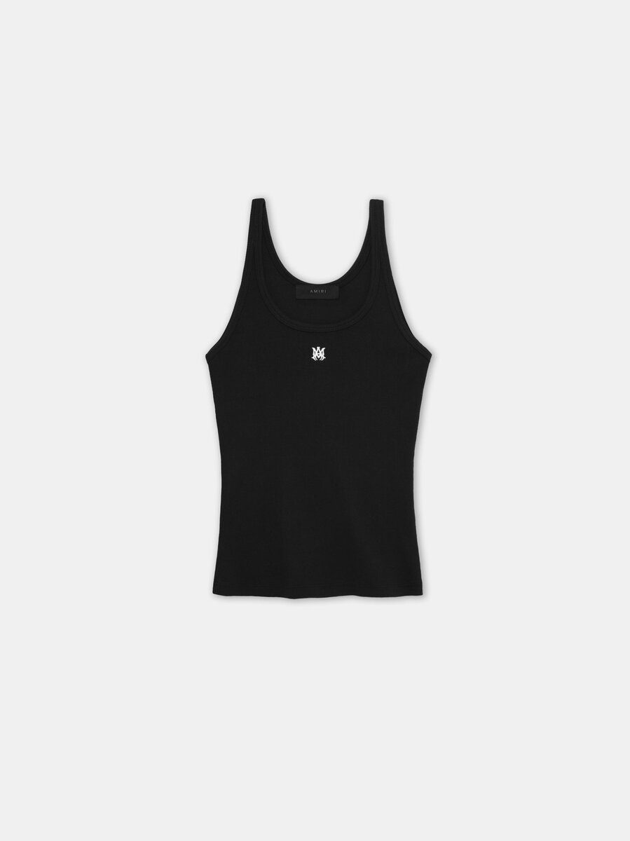 CAMISETA SIN MANGAS CON CANELAS Y BORDADO «MA» PARA MUJER