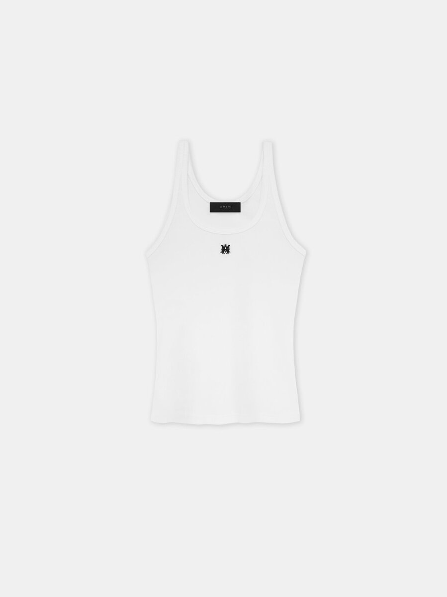 CAMISETA SIN MANGAS CON CANELAS Y BORDADO «MA» PARA MUJER