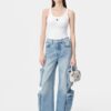 CAMISETA SIN MANGAS CON CANELAS Y BORDADO «MA» PARA MUJER