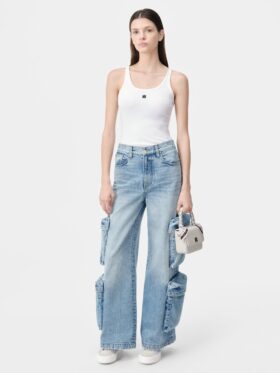 CAMISETA SIN MANGAS CON CANELAS Y BORDADO «MA» PARA MUJER