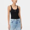 CAMISETA SIN MANGAS CON CANELAS Y BORDADO «MA» PARA MUJER