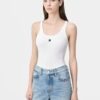 CAMISETA SIN MANGAS CON CANELAS Y BORDADO «MA» PARA MUJER
