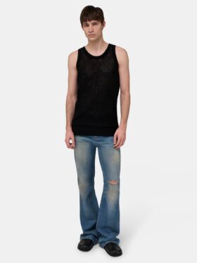 CAMISETA SIN MANGAS DE MALLA DE AMIRI